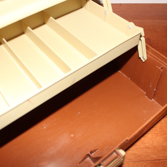 3/$55❤️vintage Plano 6303 Sturdy Three-Tiered Tackle Box Lockable Fishing USA - Picture 12 of 13